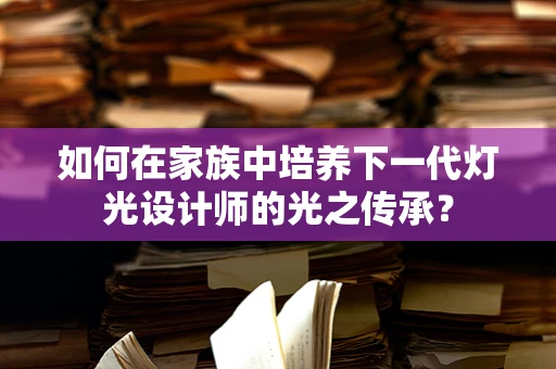 如何在家族中培养下一代灯光设计师的光之传承？