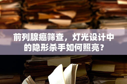 前列腺癌筛查，灯光设计中的隐形杀手如何照亮？