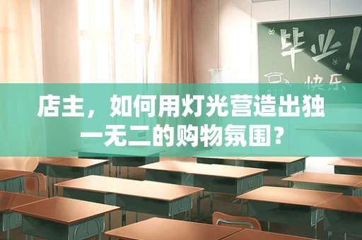 店主，如何用灯光营造出独一无二的购物氛围？