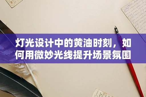 灯光设计中的黄油时刻，如何用微妙光线提升场景氛围？
