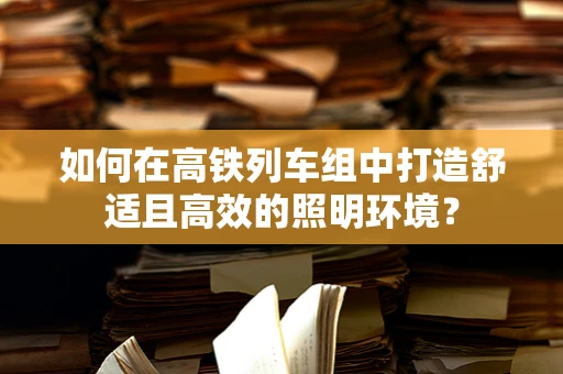 如何在高铁列车组中打造舒适且高效的照明环境？