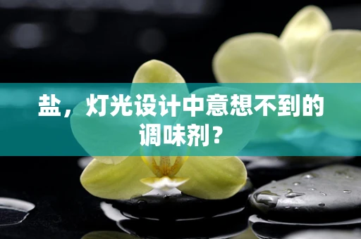 盐，灯光设计中意想不到的调味剂？