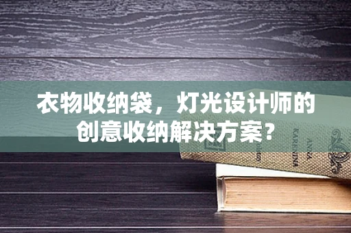 衣物收纳袋，灯光设计师的创意收纳解决方案？