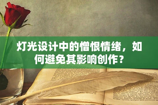 灯光设计中的憎恨情绪，如何避免其影响创作？
