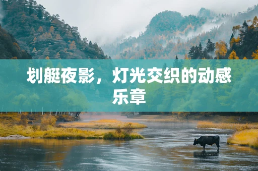 划艇夜影，灯光交织的动感乐章