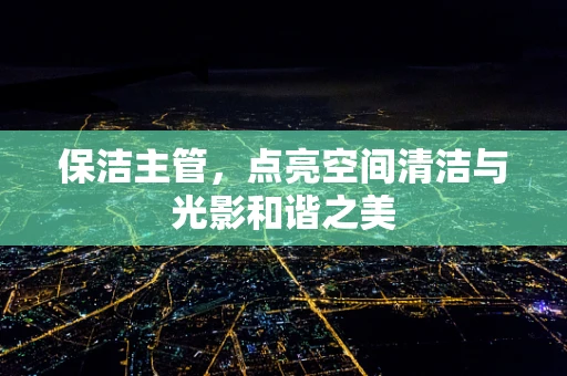 保洁主管，点亮空间清洁与光影和谐之美