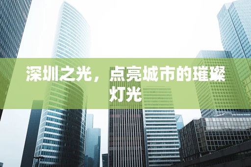 深圳之光，点亮城市的璀璨灯光