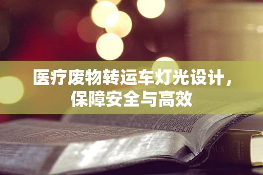 医疗废物转运车灯光设计，保障安全与高效
