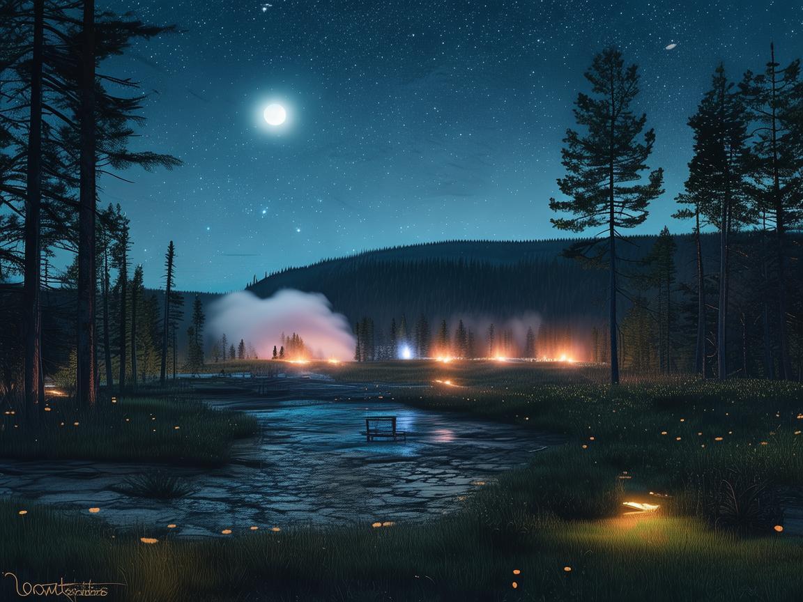 黄石公园的夜，如何用灯光设计讲述自然奇观的故事？