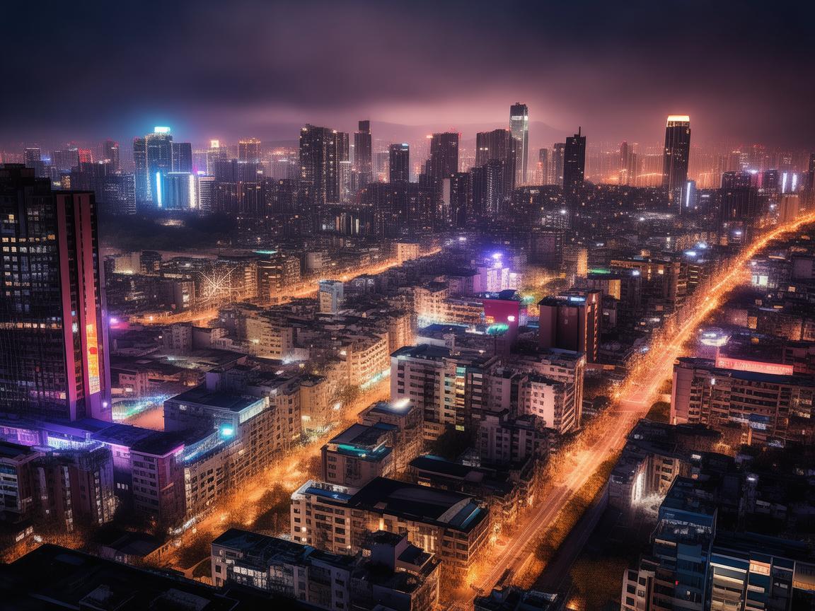 通辽之光，城市夜韵的灯光华章