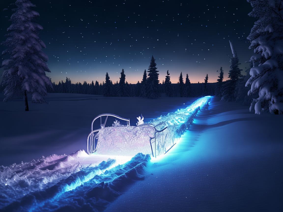 雪橇之光，冰雪夜的梦幻指引