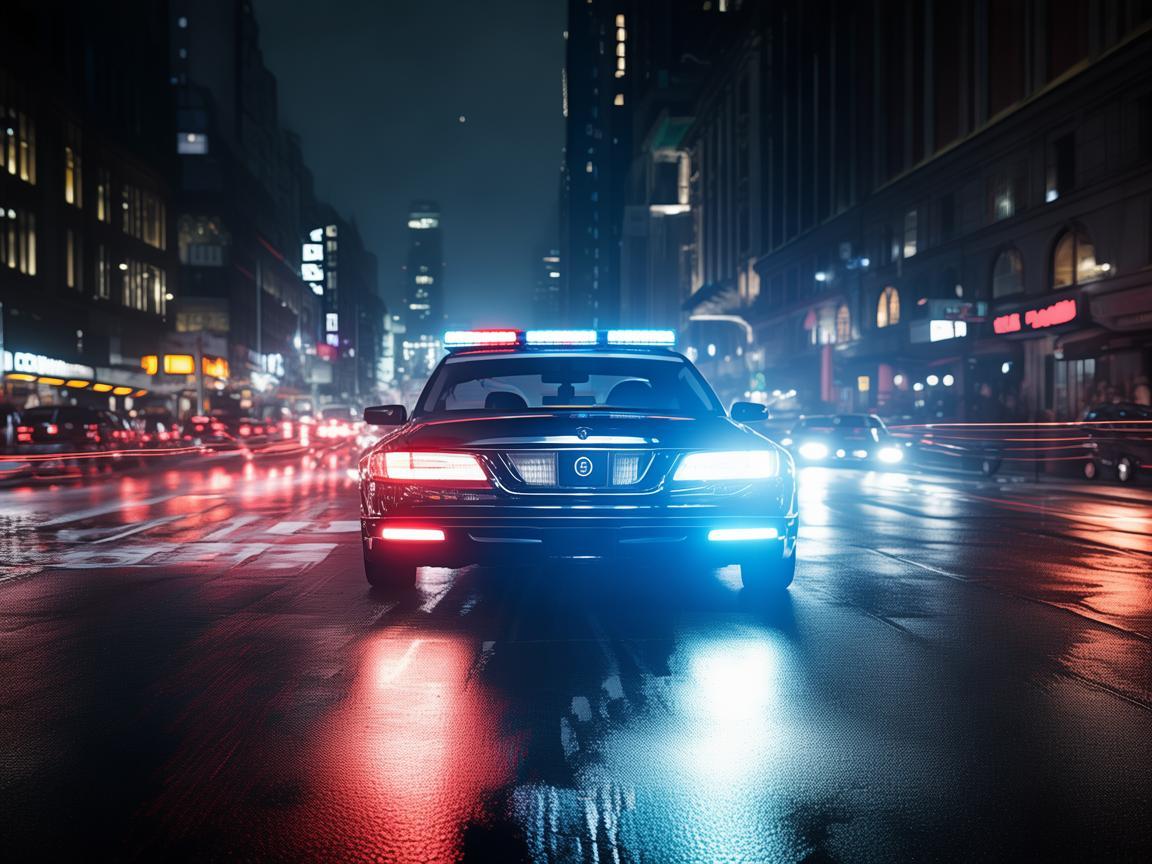 警灯闪烁，照亮城市的正义之光