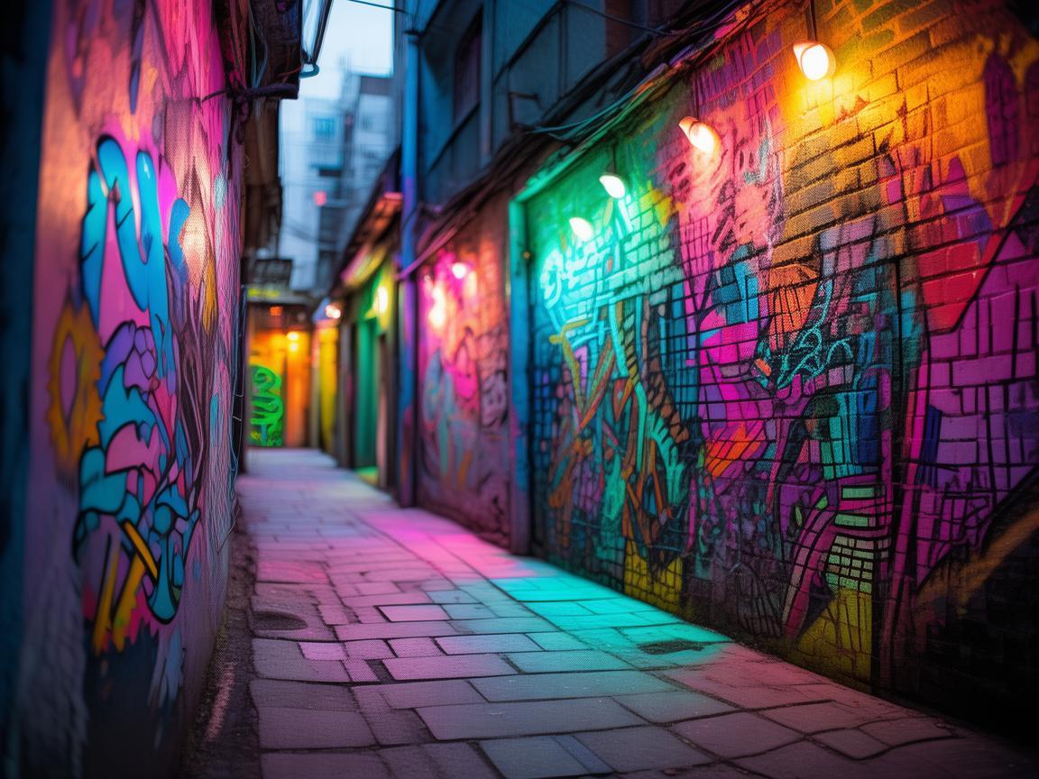 用灯光勾勒街头艺术的奇幻轮廓