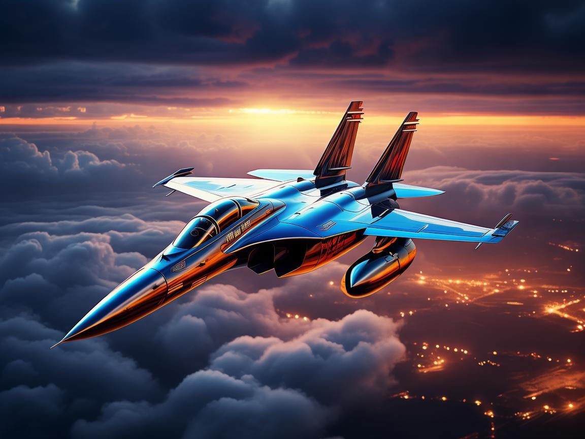 空军之光，灯光下的钢铁雄鹰