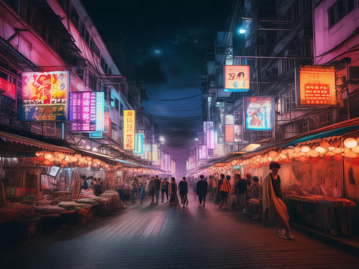 夜市电影节，如何用灯光设计营造电影氛围的市井魅力？