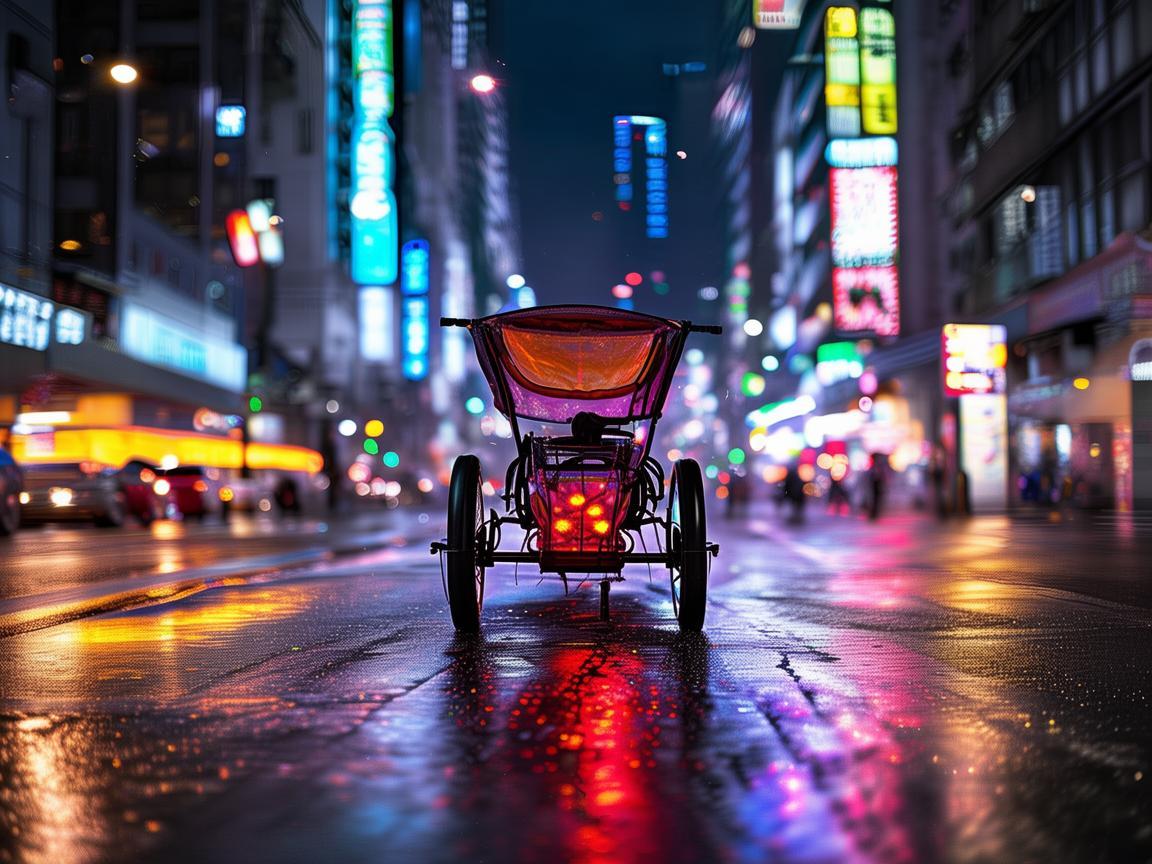 人力三轮车，城市夜景中的流动光影如何设计？
