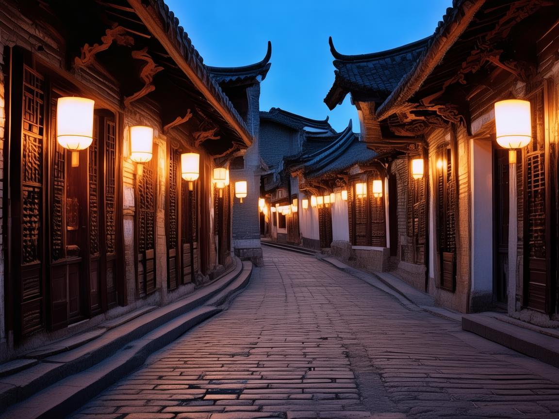 古镇街的光影魅力