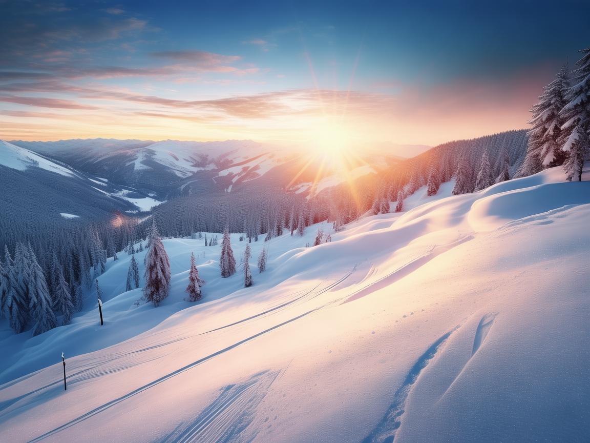滑雪场上的光影奇幻之旅