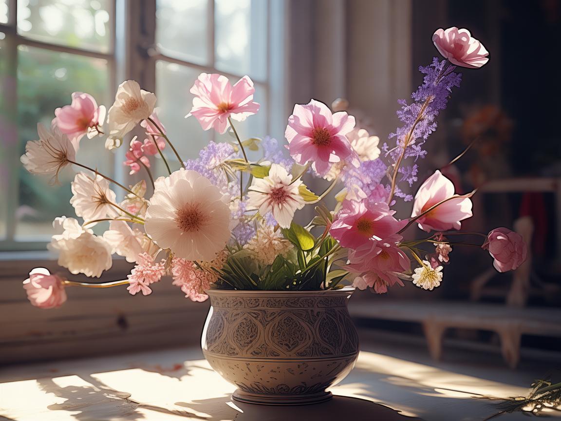 花盆里的光影诗篇