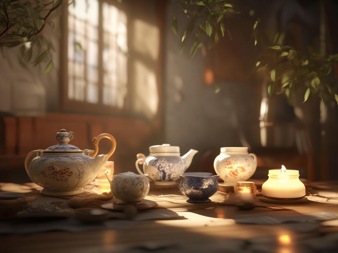 光影交织，点亮茶具雅韵