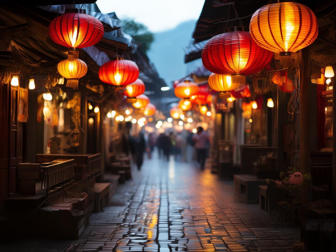 夜市街灯笼，如何通过光影设计营造独特氛围？