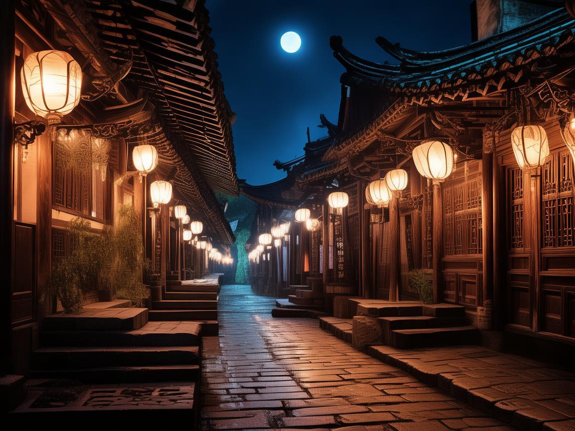 在常熟古城的夜色中，如何巧妙运用灯光设计重现历史韵味？