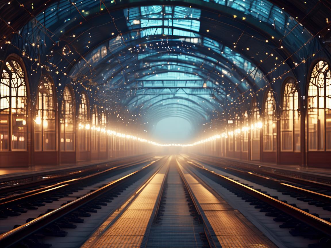 火车站灯光,点亮旅途的璀璨明珠 火车站灯光,点亮旅途的璀璨明珠