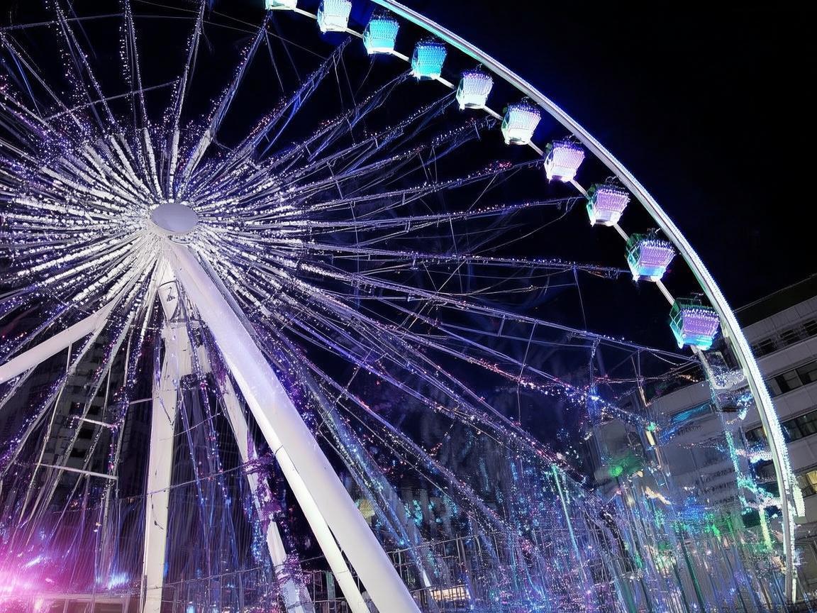 梦幻摩天轮灯光秀，点亮璀璨夜色