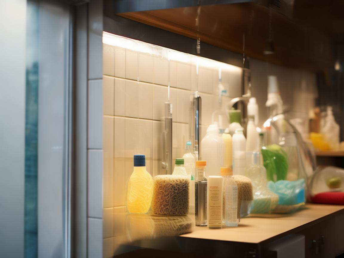 厨房清洁用品架灯光设计，点亮便捷与整洁